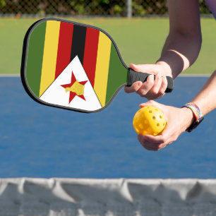 Zimbabwe flag pickleball paddle
