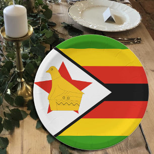 Zimbabwe Flag plates, party, sports, Zimbabwe Paper Plate