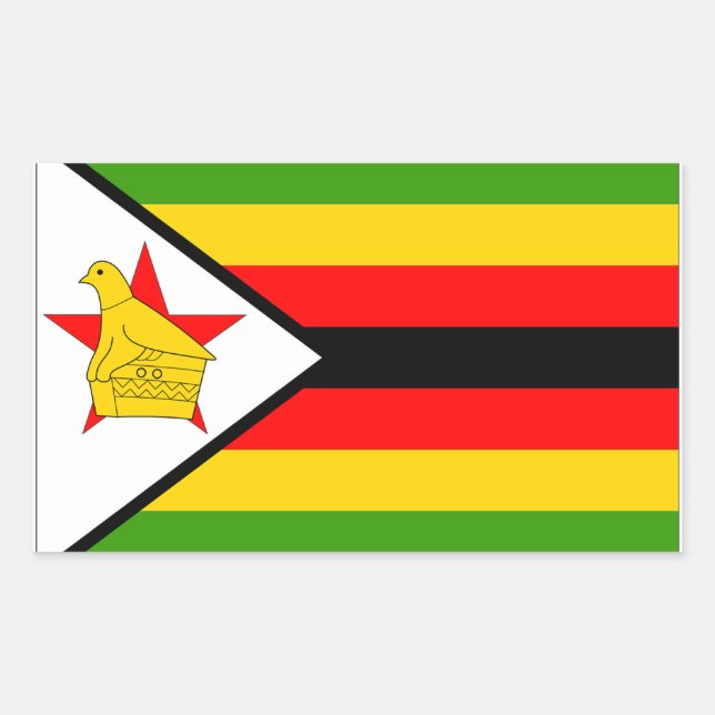 Zimbabwe Flag Rectangular Sticker (Front)