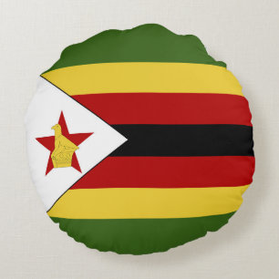 Zimbabwe flag round cushion