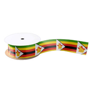 Zimbabwe Flag Satin Ribbon