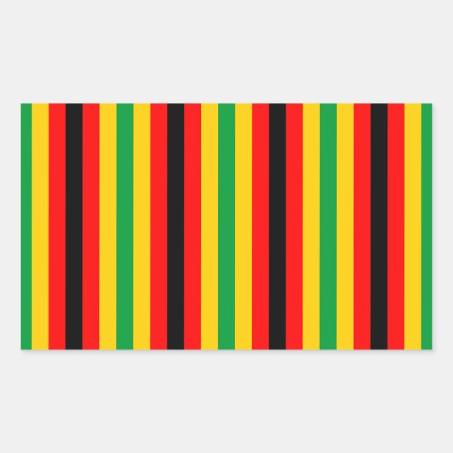 Zimbabwe flag stripes lines country colours rectangular sticker (Front)