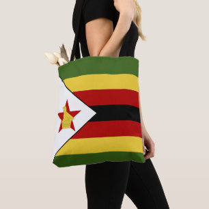 Zimbabwe flag tote bag