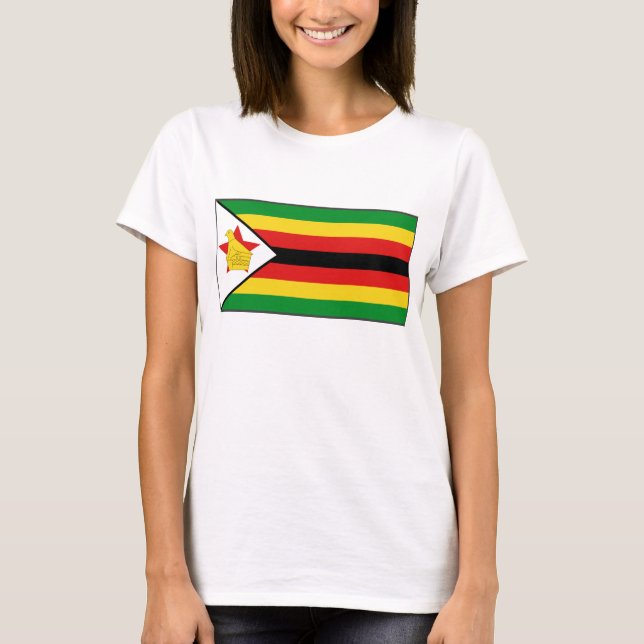 Zimbabwe Flag x Map T-Shirt (Front)