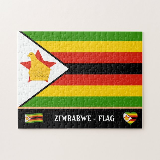 Zimbabwe Flag & Zimbabwe country / Zimbabwe Jigsaw Puzzle (Horizontal)