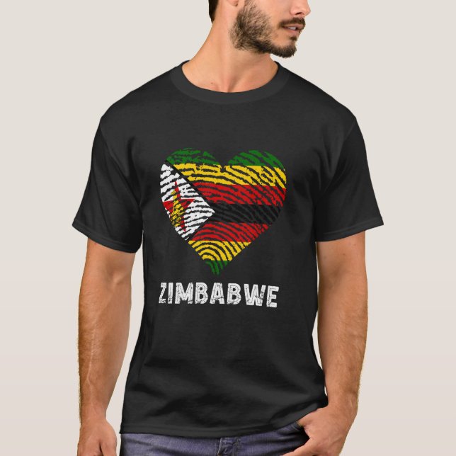 Zimbabwe Heart Vintage Zimbabwean Roots Zimbabwean T-Shirt (Front)