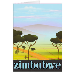 Zimbabwe landscape travel poster