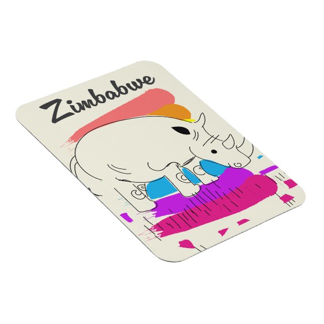 Zimbabwe retro travel logo magnet (Right Side)