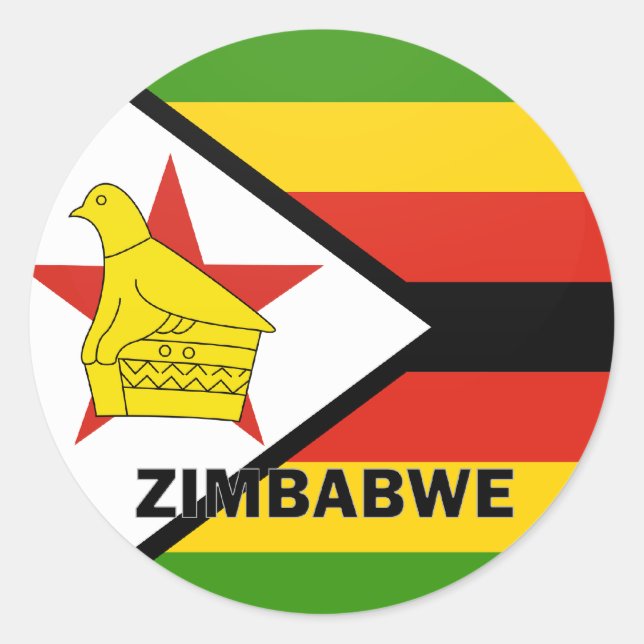 Zimbabwe Roundel quality Flag Classic Round Sticker (Front)
