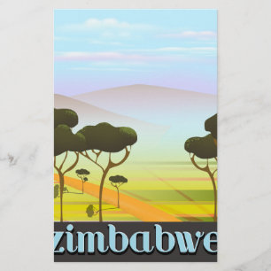 Zimbabwe vacation travel poster stationery
