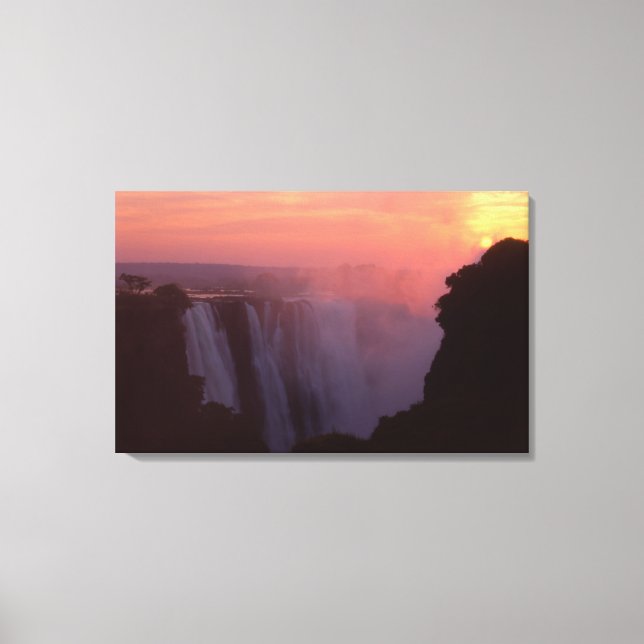 Zimbabwe, Victoria Falls National Park. Misty Canvas Print (Front)