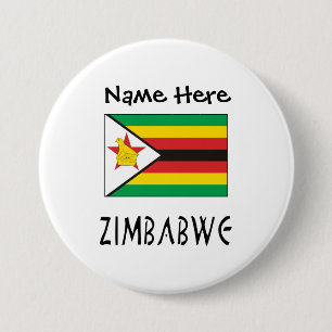 Zimbabwe Zimbabwean Flag Personalised  7.5 Cm Round Badge