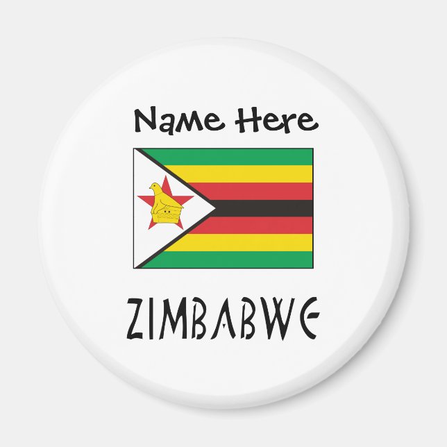 Zimbabwe Zimbabwean Flag Personalised  Magnet (Front)