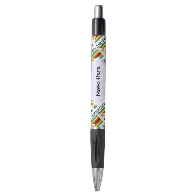 Zimbabwe Zimbabwean Flag Tiled Black Personalised (Front Vertical)