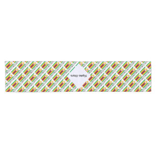 Zimbabwe Zimbabwean Flag Tiled Black Personalised Short Table Runner