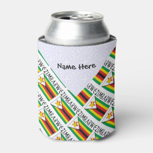 Zimbabwe Zimbabwean Flag Tiled Personalised  Can Cooler