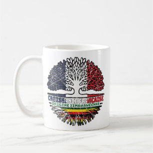 Zimbabwe Zimbabwean French France Tree Roots Flag Coffee Mug