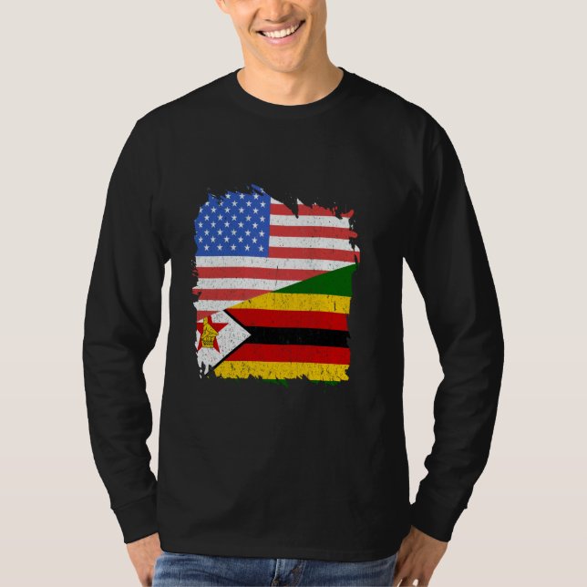 Zimbabwe Zimbabwean Roots USA America Zimbabwean F T-Shirt (Front)
