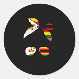 Zimbabwe Zimbabwean Zimbo Flag Classic Round Sticker