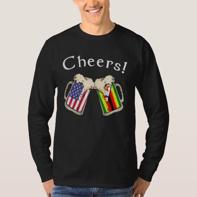 Zimbabwean American Patriot Grown Country Cheers B T-Shirt (Front)