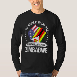 Zimbabwean American Patriot Grown Proud My Heart i T-Shirt