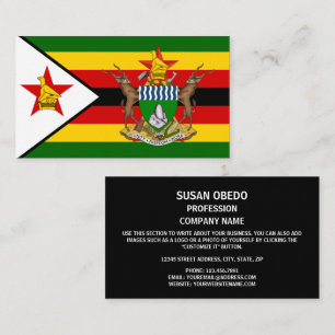 Zimbabwean Flag & Coat of Arms, Flag of Zimbabwe Business Card