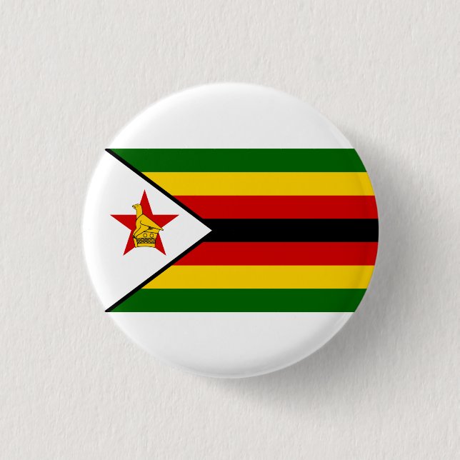 Zimbabwean Flag, Flag of Zimbabwe 3 Cm Round Badge (Front)