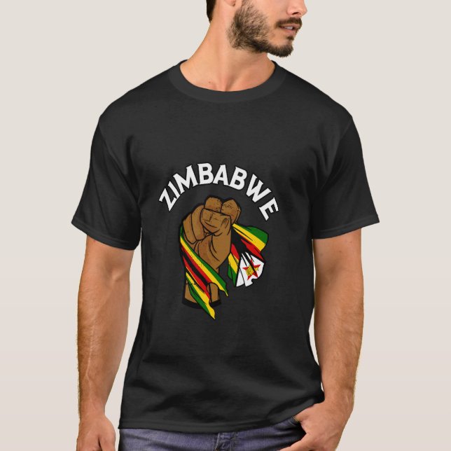 Zimbabwean Flag Zimbabwe Handfist Heritage Zimbabw T-Shirt (Front)