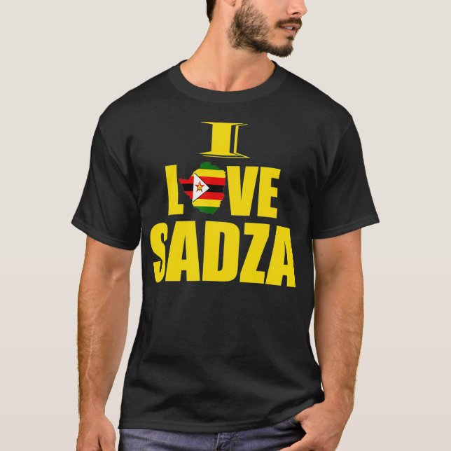 Zimbabwean Food I Love Sadza Zimbabwe Map Flag T-Shirt (Front)