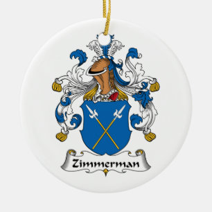 Zimmerman Family Crest Ceramic Tree Decoration