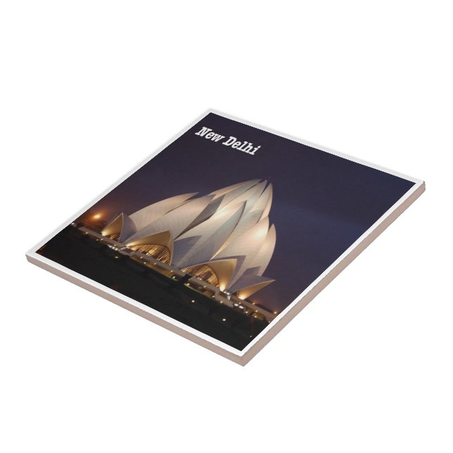 zIN023 LOTUS TEMPLE New Delhi, India, Tile (Side)