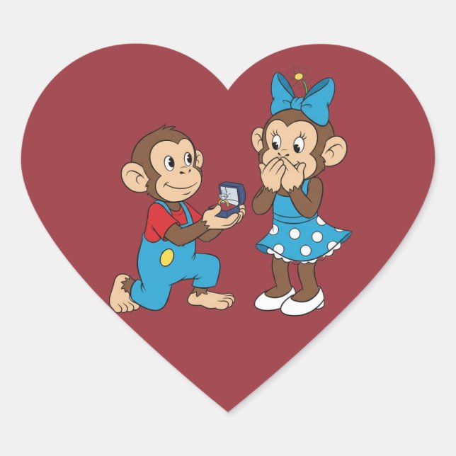 Zina and Mimo and the marriage proposal Heart Sticker (Front)