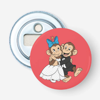 Zina & Mimo are the bride and groom. Bottle Opener