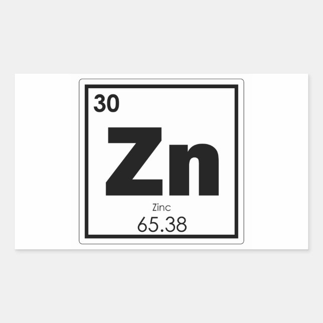 Zinc chemical element symbol chemistry formula gee rectangular sticker (Front)