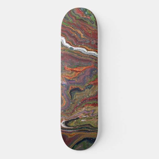 Zing 1 Acrylic Abstract Geode Skateboard Deck (Front)