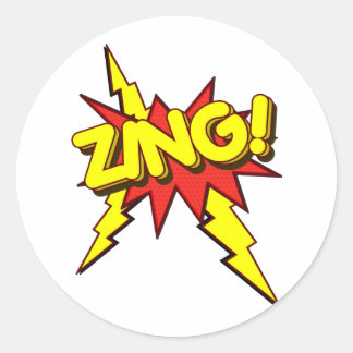 Zing, Zap, Pow!!! Classic Round Sticker