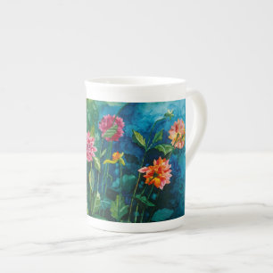 Zinnia bone china bone china mug