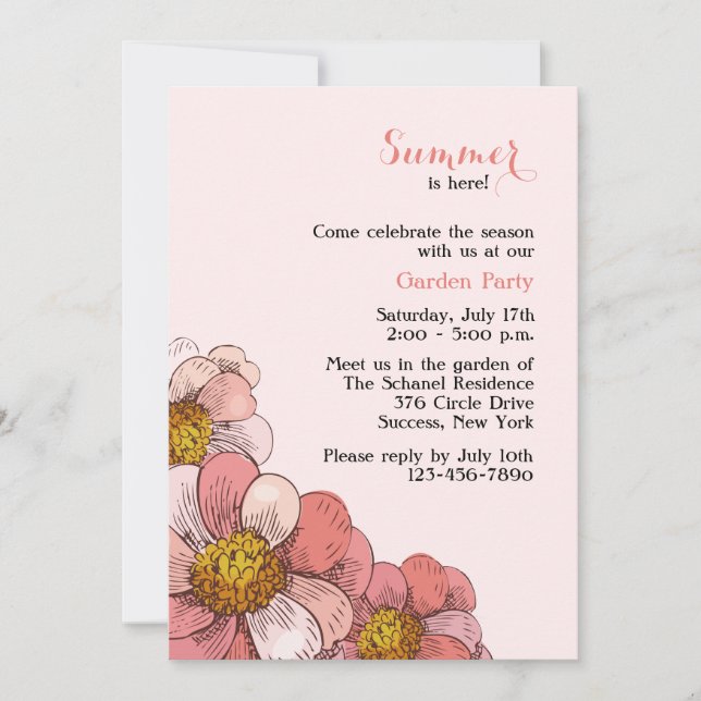 Zinnia Cluster Invitation (Front)