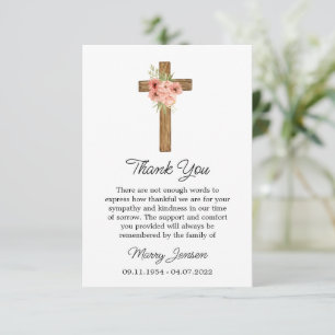 Zinnia Cross Sympathy Thank You Card