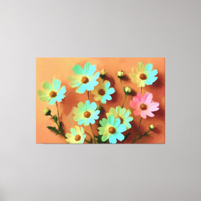 Zinnia Elegans Expressive Style Canvas Print (Front)