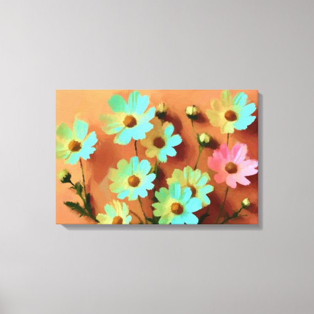 Zinnia Elegans Flowers Elegant Canvas Print (Front)