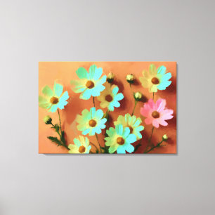 Zinnia Elegans Flowers Garden Canvas Print