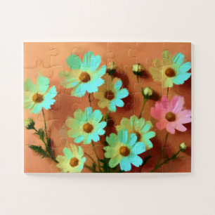 Zinnia Elegans Flowers Jigsaw Puzzle