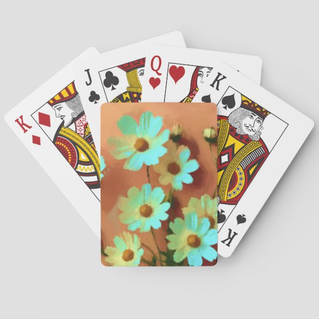 Zinnia Elegans Flowers Playing Cards (Back)