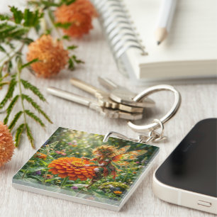 Zinnia Fairy Key Ring