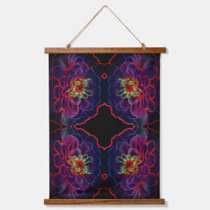 Zinnia Fantasy Abstract Flower Art  Hanging Tapestry