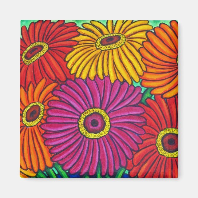 Zinnia Fiesta Colourful Magnet (Front)