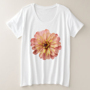Zinnia Floral Flower Nature Photography Plus Size T-Shirt