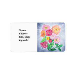 Zinnia Flower Artistic Garden Art Label