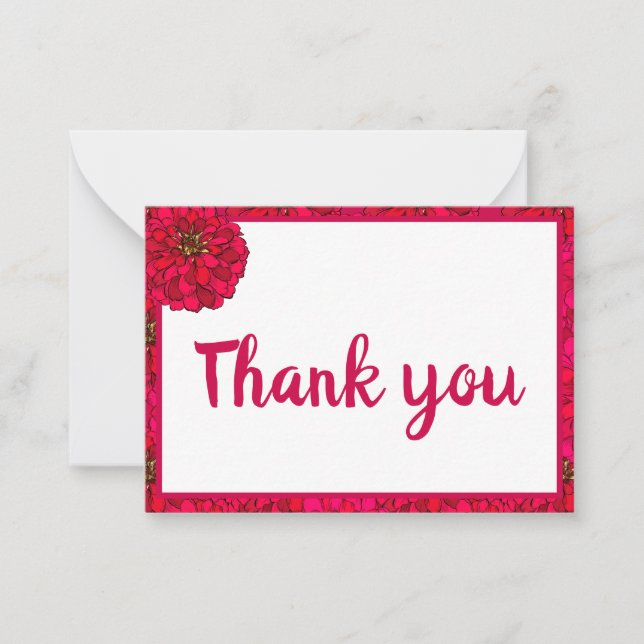 Zinnia Flower Card (Front)